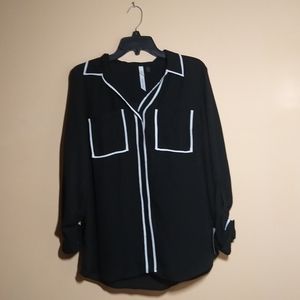 Ny Collection Black and White Blouse